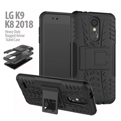^ LG K9 / K8 2018 - Heavy Duty Rugged Armor Stand Case