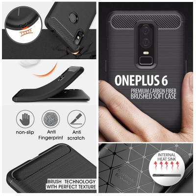 ^ Oneplus 6 - PREMIUM Carbon Fiber Brushed Soft Case