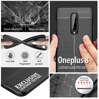 Oneplus 8 - Leather Look TPU Soft Case