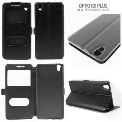 * Oppo R9 Plus - Double Window Leather Case