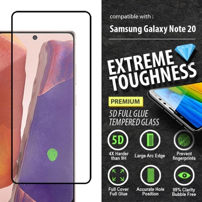 ^ Samsung Galaxy Note 20 - PREMIUM 5D Full Glue Tempered Glass