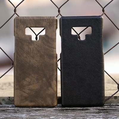 Samsung Galaxy Note 9 - Leather Covered Hard Case