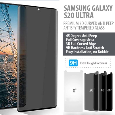 Samsung Galaxy S20 Ultra - PREMIUM 3D Curved Privacy Anti Peep Antispy Tempered Glass