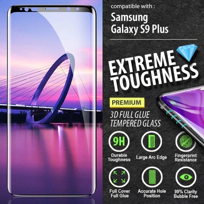 Samsung Galaxy S9 Plus - PREMIUM 3D FULL GLUE Tempered Glass