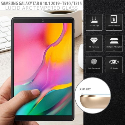 ^ Samsung Galaxy Tab A 10.1 2019 T510 T515 - Lucid Arc Tempered Glass