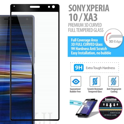 ^ Sony Xperia 10 / XA3 - Premium 3D Curved Full Tempered Glass