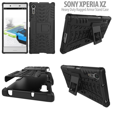 ^ Sony Xperia XZ Dual / Xperia XZ / XZs - Heavy Duty Rugged Armor Stand Case }