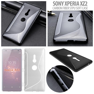 ^ Sony Xperia XZ2 - Carbon Fiber STPU Soft Case