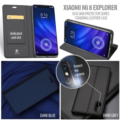 ^ Xiaomi Mi 8 Explorer / Mi8 Explorer / Mi 8 Pro / Mi8 Pro - DUX Skin Protector Series Standing Leather Case