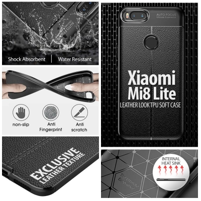 ^ Xiaomi Mi 8 Lite / Mi8 Lite - Leather Look TPU Soft Case