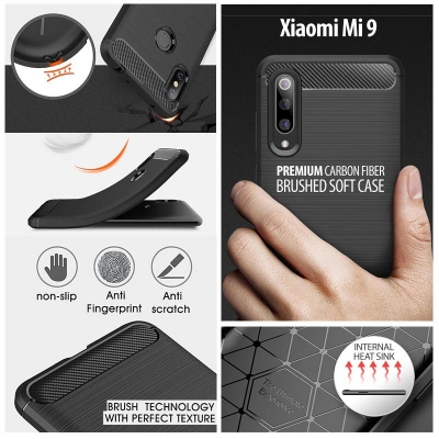 ^ Xiaomi Mi 9 / Mi9 / Mi 9 Explorer / Mi9 Explorer - PREMIUM Carbon Fiber Brushed Soft Case