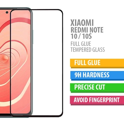 Xiaomi Redmi Note 10 - 10S - FULL GLUE 9H Tempered Glass