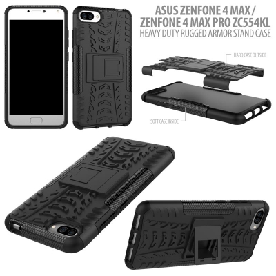^ Asus Zenfone 4 Max Pro / Zenfone 4 Max ZC554KL - Heavy Duty Rugged Armor Stand Case