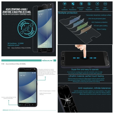 ^ Asus Zenfone 4 Max Pro / Zenfone 4 Max ZC554KL - Nillkin Anti-Explosion H Tempered Glass Screen Protector }