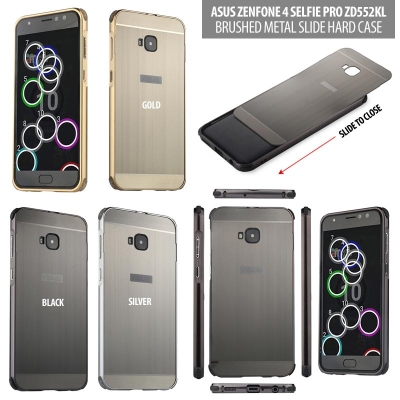 ^NR Asus Zenfone 4 Selfie Pro ZD552KL - Brushed Metal Slide Hard Case }