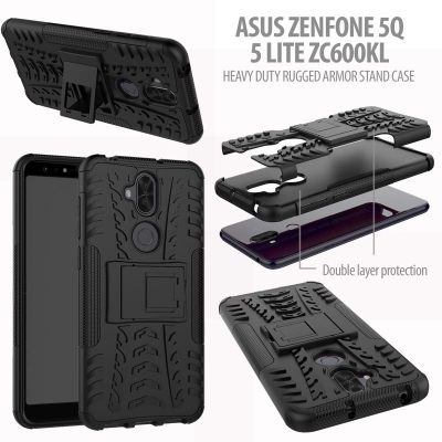 ^ Asus Zenfone 5Q / 5 lite ZC600KL - Heavy Duty Rugged Armor Stand Case }
