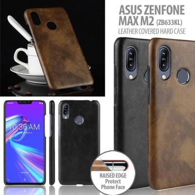 ^ Asus Zenfone Max M2 ZB633KL - Leather Covered Hard Case