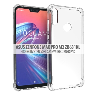 ^ Asus Zenfone Max Pro M2 ZB631KL - Protective TPU Soft Case With Corner Pad