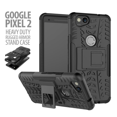 ^ Google Pixel 2 - Heavy Duty Rugged Armor Stand Case