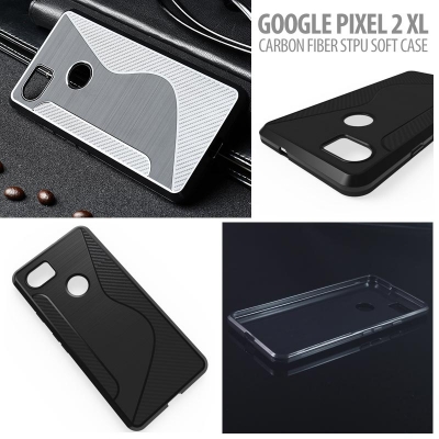 ^ Google Pixel 2 XL - Carbon Fiber STPU Soft Case