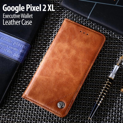 ^ Google Pixel 2 XL - Executive Wallet Leather Case