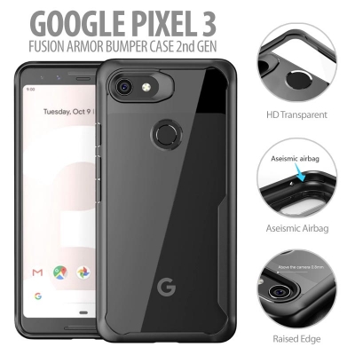 ^ Google Pixel 3 - Fusion Armor Bumper Case 2nd Gen