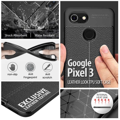 ^ Google Pixel 3 - Leather Look TPU Soft Case