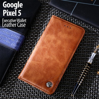 Google Pixel 5 - Executive Wallet Leather Flip Case