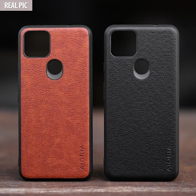 Google Pixel 5A 5G - AIORIA Leather Texture Hybrid Case