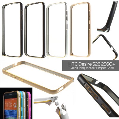 * HTC Desire 526G / Desire 526 - Gold Lining Metal Bumper Case