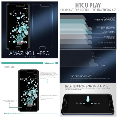^ HTC U Play - Nillkin Anti-Explosion H Plus Pro Tempered Glass Screen Protector