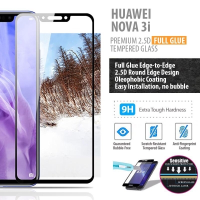 ^ Huawei Nova 3i - PREMIUM 2.5D Full Glue Tempered Glass