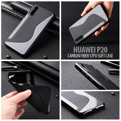 ^ Huawei P20 - Carbon Fiber STPU Soft Case
