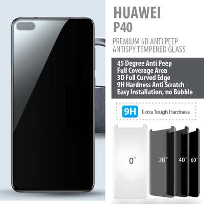 Huawei P40 - PREMIUM 5D Anti Peep Antispy Tempered Glass
