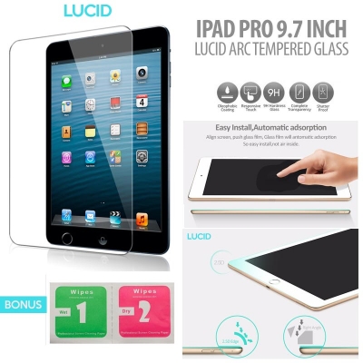 ^ iPad Pro 9.7 inch - Lucid Arc Tempered Glass }