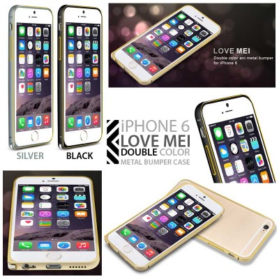 * iPhone 6 / iPhone 6S - Love Mei Double Color Metal Bumper Case