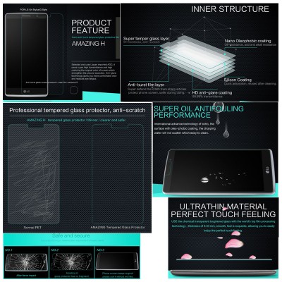 ^ LG G4 Stylus H818 - Nillkin Anti-Explosion H Tempered Glass Screen Protector