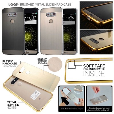 ^NR LG G5 / G5 SE - Brushed Metal Slide Hard Case