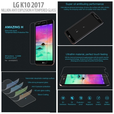 ^ LG K10 2017 - Nillkin Anti-Explosion H Tempered Glass Screen Protector