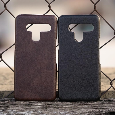 LG V50 ThinQ - Leather Covered Hard Case