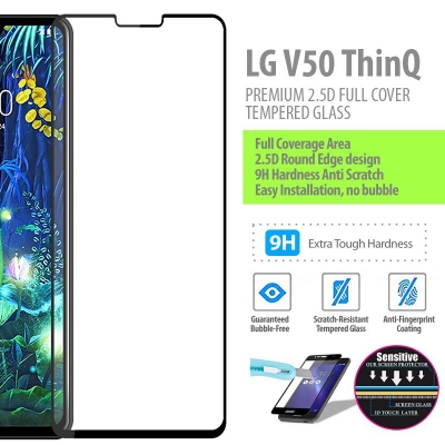 LG V50 ThinQ - PREMIUM 2.5D Full Cover Tempered Glass