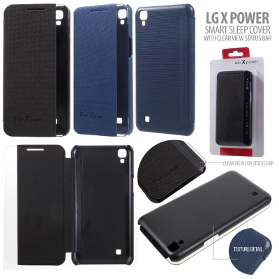 * LG X Power - Smart Sleep Cover with Clear View Status Bar }