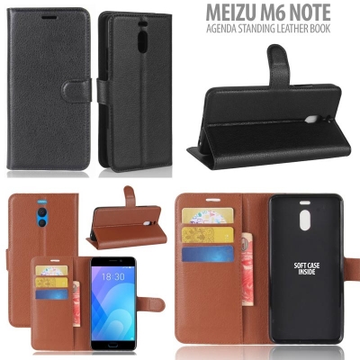 * Meizu M6 Note - Agenda Standing Leather Book }