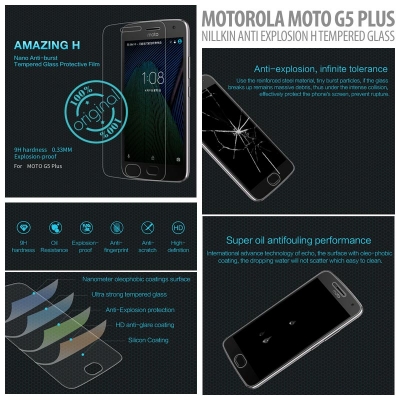 ^ Motorola Moto G5 Plus - Nillkin Anti-Explosion H Tempered Glass Screen Protector }