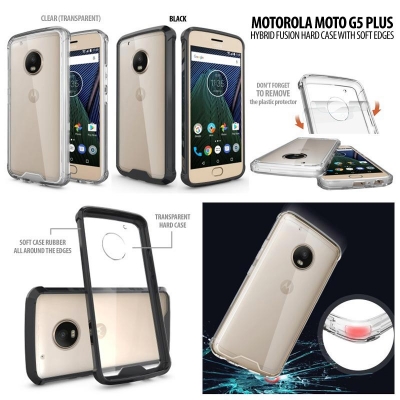 * Motorola Moto G5 Plus - Hybrid Fusion Hard Case with Soft Edges }