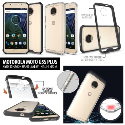 ^ Motorola Moto G5s Plus - Hybrid Fusion Hard Case with Soft Edges }