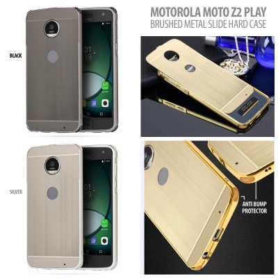 ^NR Motorola Moto Z2 Play - Brushed Metal Slide Hard Case }