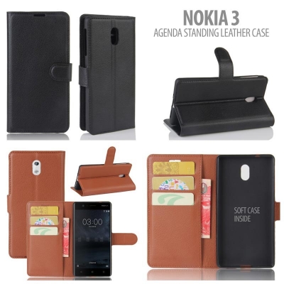 * Nokia 3 - Agenda Standing Leather Book }