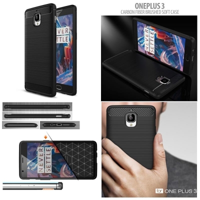^ OnePlus 3 - PREMIUM Carbon Fiber Brushed Soft Case