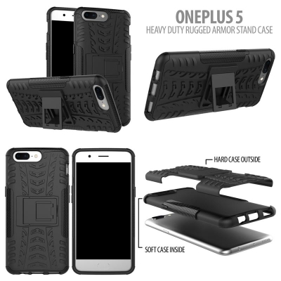 ^ Oneplus 5 - Heavy Duty Rugged Armor Stand Case }